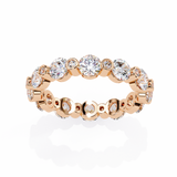 2.46 Carat Round Cut Diamond Eternity Wedding Band In Rose Gold