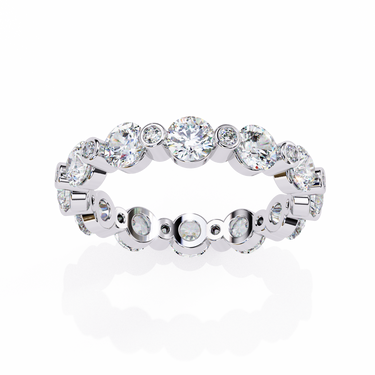 2.46 Carat Round Cut Diamond Eternity Wedding Band In White Gold