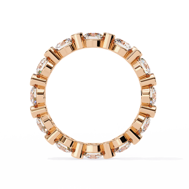 2.46 Carat Round Cut Diamond Eternity Wedding Band In Rose Gold