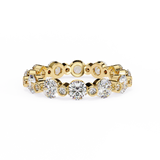 2.46 Carat Round Cut Diamond Eternity Wedding Band In Yellow Gold