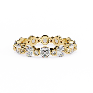 2.46 Carat Round Cut Diamond Eternity Wedding Band In Yellow Gold