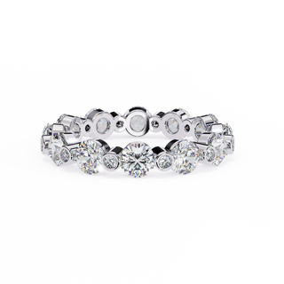 2.46 Carat Round Cut Diamond Eternity Wedding Band In White Gold