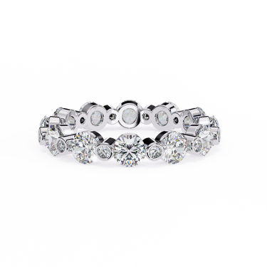 2.46 Carat Round Cut Diamond Eternity Wedding Band In White Gold