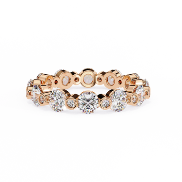 2.46 Carat Round Cut Diamond Eternity Wedding Band In Rose Gold