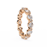 2.46 Carat Round Cut Diamond Eternity Wedding Band In Rose Gold