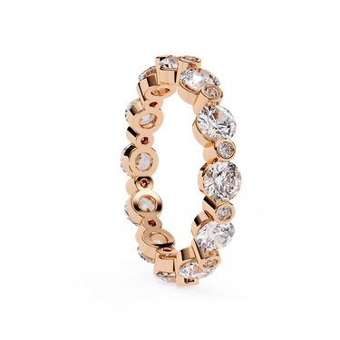 2.46 Carat Round Cut Diamond Eternity Wedding Band In Rose Gold