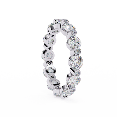 2.46 Carat Round Cut Diamond Eternity Wedding Band In White Gold