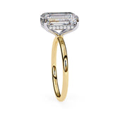 2.55 Ct Radiant Shape Hidden Halo Lab Diamond Engagement Ring In Yellow Gold