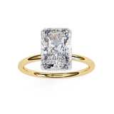 2.55 Ct Radiant Shape Hidden Halo Lab Diamond Engagement Ring In Yellow Gold