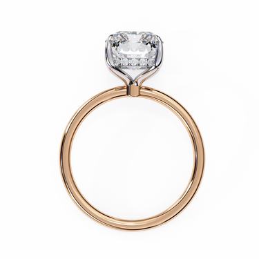 2.55 Ct Radiant Shape Hidden Halo Lab Diamond Engagement Ring In Rose Gold