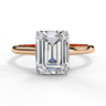 2.56 Carat Emerald Cut Solitaire Lab Diamond Engagement Ring In Rose Gold