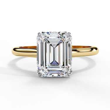 2.56 Carat Emerald Cut Solitaire Lab Diamond Engagement Ring In Yellow Gold