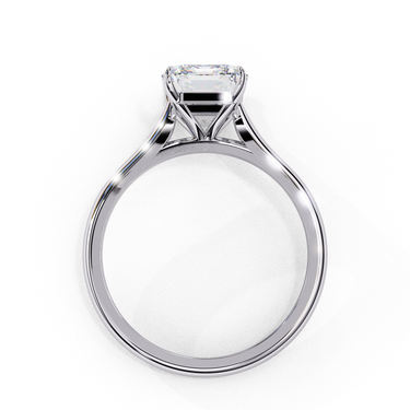 2.56 Carat Emerald Cut Solitaire Lab Diamond Engagement Ring In White Gold