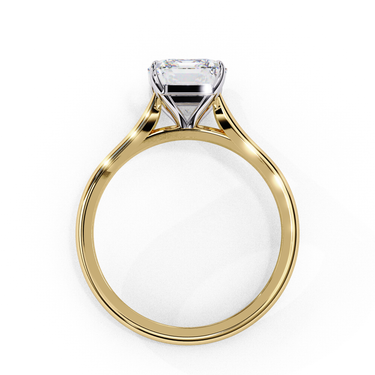 2.56 Carat Emerald Cut Solitaire Lab Diamond Engagement Ring In Yellow Gold