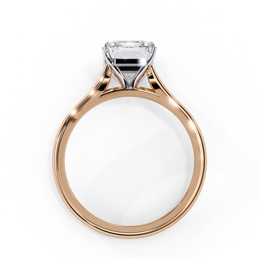 2.56 Carat Emerald Cut Solitaire Lab Diamond Engagement Ring In Rose Gold