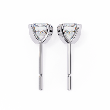 2.57 Carat Round Shape Lab Diamond Stud Earrings In White Gold