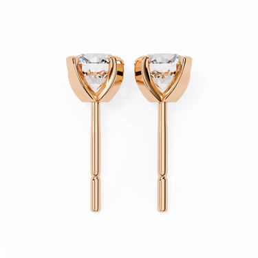 2.57 Carat Round Shape Lab Diamond Stud Earrings In Rose Gold