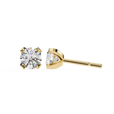 2.57 Carat Round Shape Lab Diamond Stud Earrings In Yellow Gold