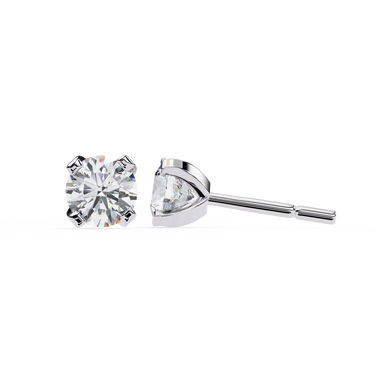 2.57 Carat Round Shape Lab Diamond Stud Earrings In White Gold