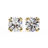 2.57 Carat Round Shape Lab Diamond Stud Earrings In Yellow Gold