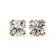 2.60 Ct Round Lab Created Diamond Stud Earrings 18K Yellow Gold
