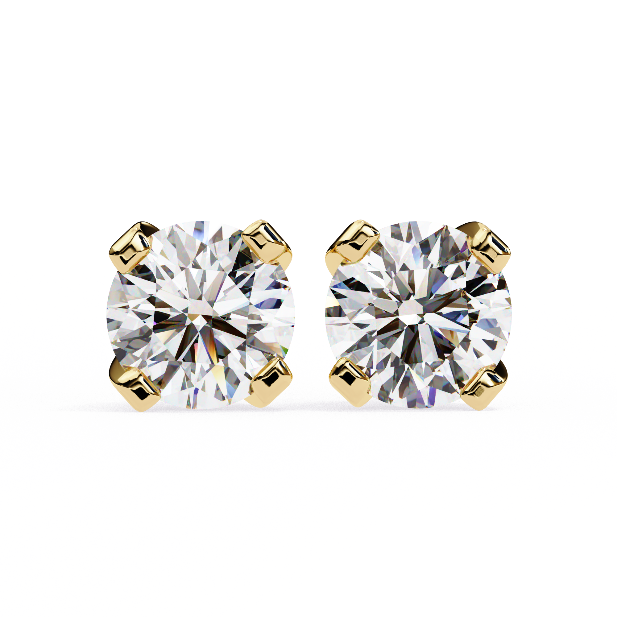 2.60 Ct Round Lab Created Diamond Stud Earrings 18K Yellow Gold