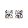 2.57 Carat Round Shape Lab Diamond Stud Earrings In Rose Gold