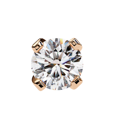 2.57 Carat Round Shape Lab Diamond Stud Earrings In Rose Gold