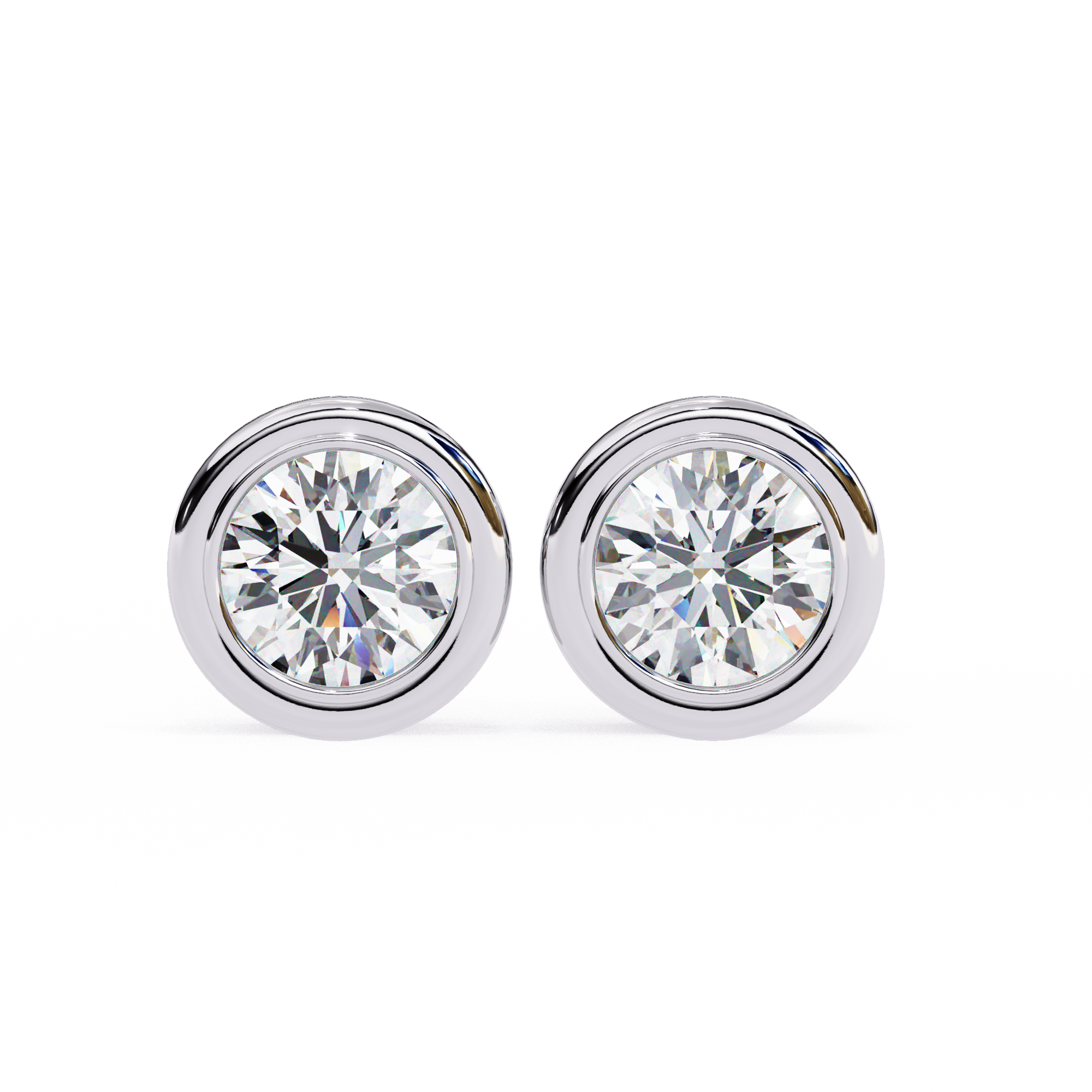 2.60 Carat Round Solitaire Lab Diamond Earrings