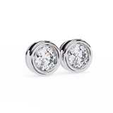 2.57 Ct Round Cut Solitaire Lab Diamond Stud Earrings In White Gold