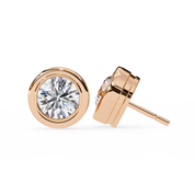 2.60 Carat Round Solitaire Lab Diamond Earrings 18K Rose Gold
