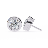 2.57 Ct Round Cut Solitaire Lab Diamond Stud Earrings In White Gold