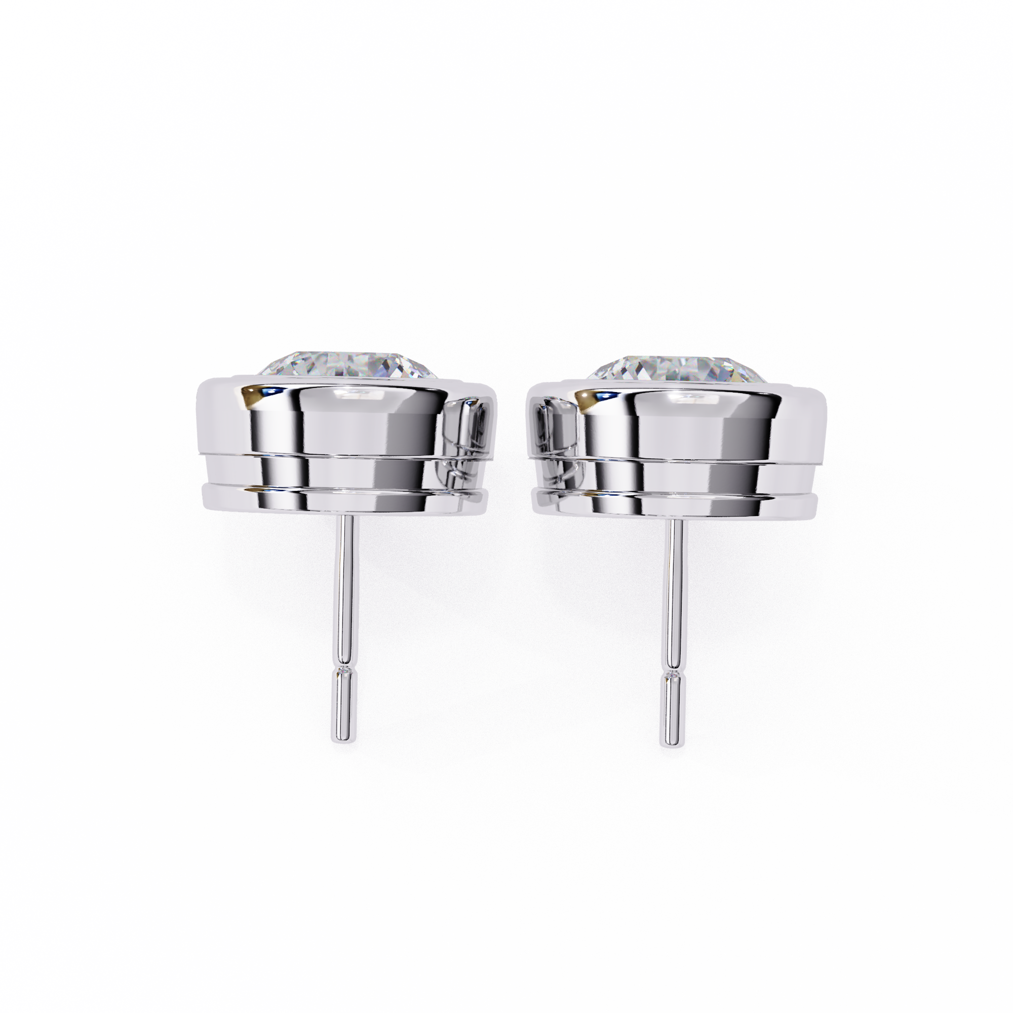 2.60 Carat Round Solitaire Lab Diamond Earrings