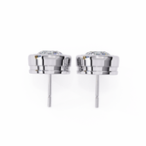 2.57 Ct Round Cut Solitaire Lab Diamond Stud Earrings In White Gold