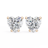 2.5 Carat Heart Diamond Stud Earrings Lab Grown in White Gold
