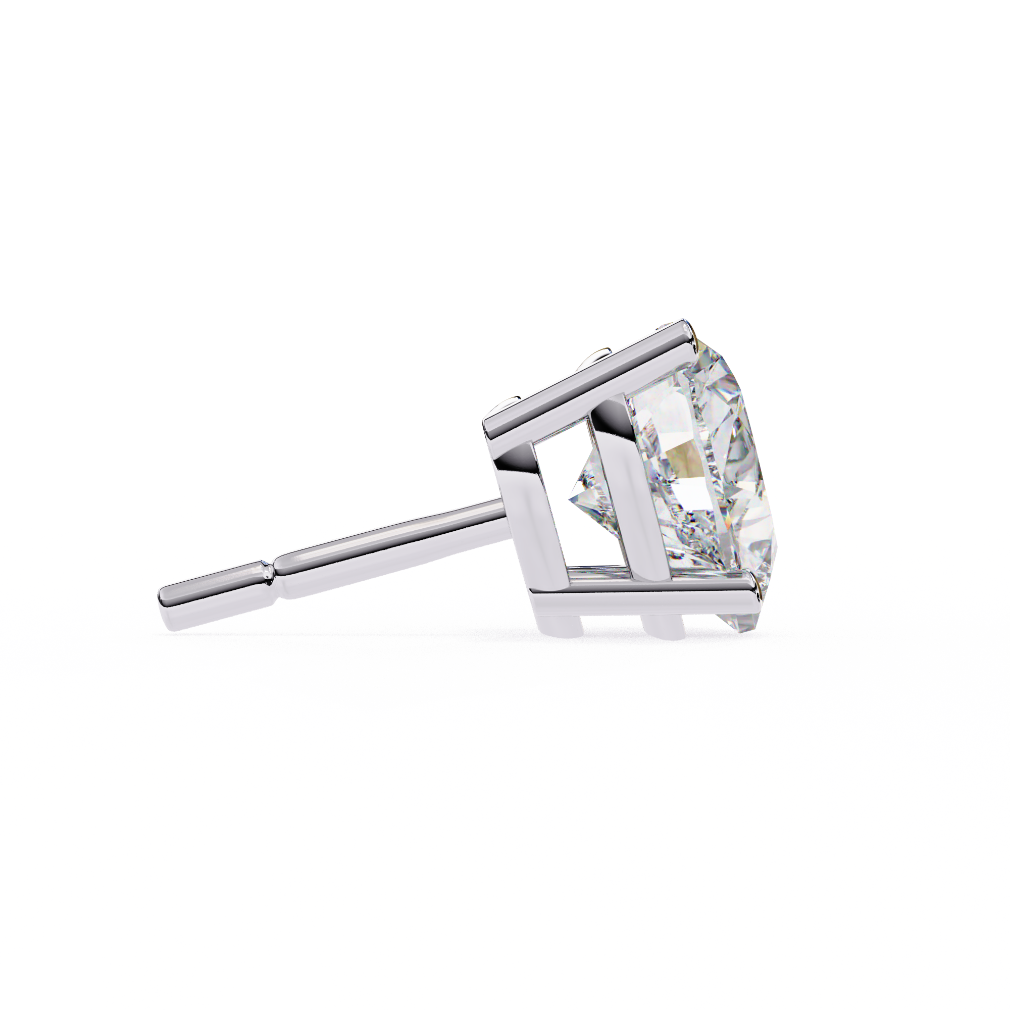 2.5 Carat Heart Diamond Stud Earrings Lab Grown in White Gold