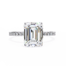 2.60 Carat Emerald Cut Hidden Halo Lab Diamond Engagement Ring In White Gold