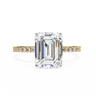 2.60 Carat Emerald Cut Hidden Halo Lab Diamond Engagement Ring In Yellow Gold