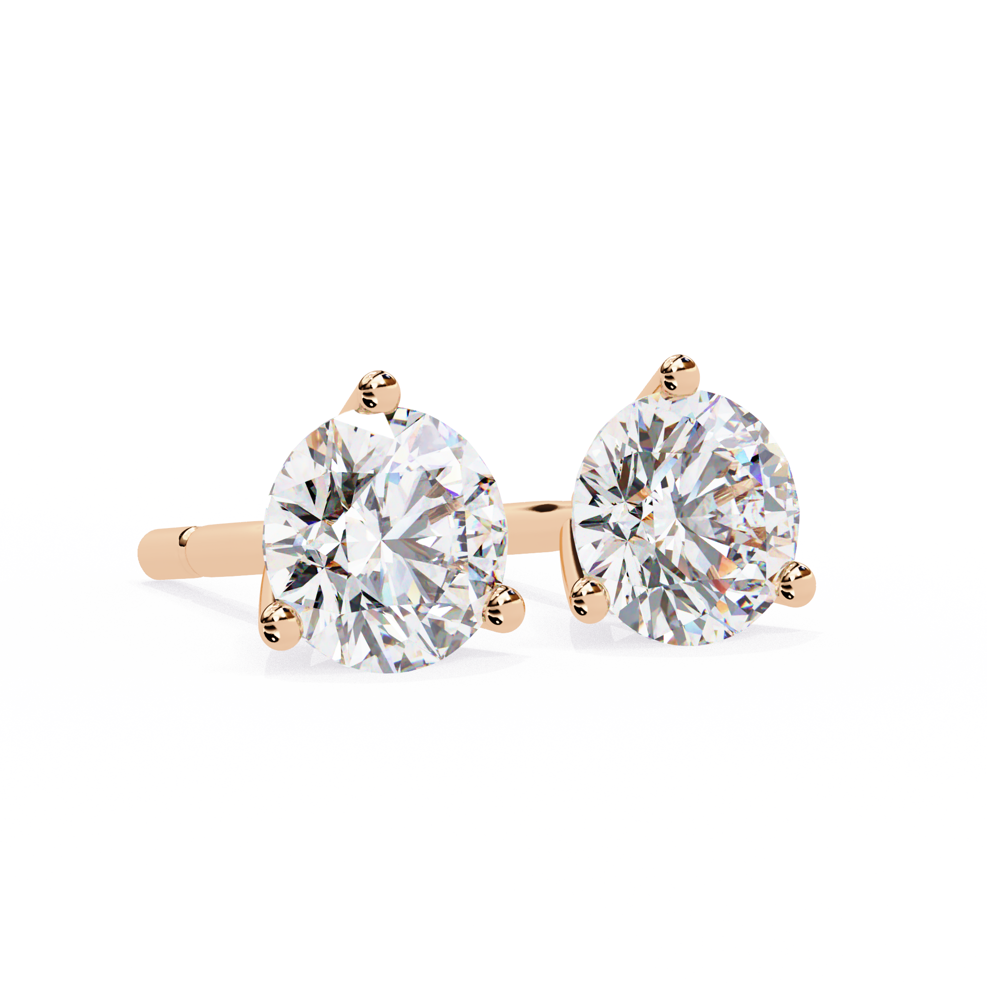 Round Brilliant Lab Diamond Stud Earrings