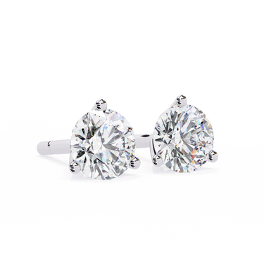 2.60 Carat Round Cut Lab Diamond Stud Earrings In White Gold