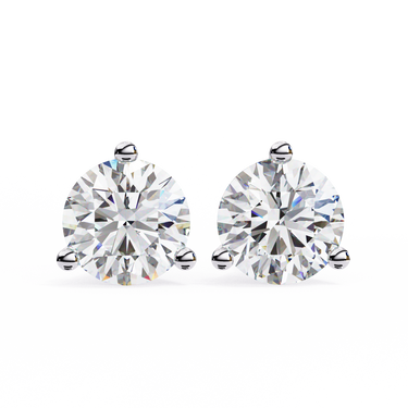 2.60 Carat Round Cut Lab Diamond Stud Earrings In White Gold