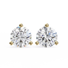 2.60 Carat Round Cut Lab Diamond Stud Earrings In Yellow Gold