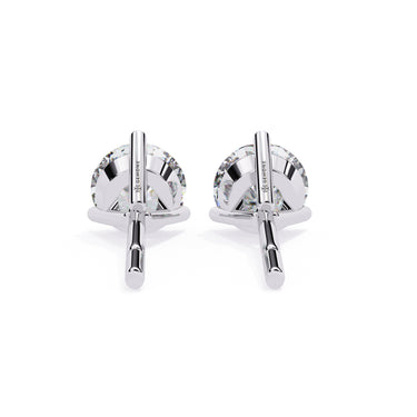 2.60 Carat Round Cut Lab Diamond Stud Earrings In White Gold