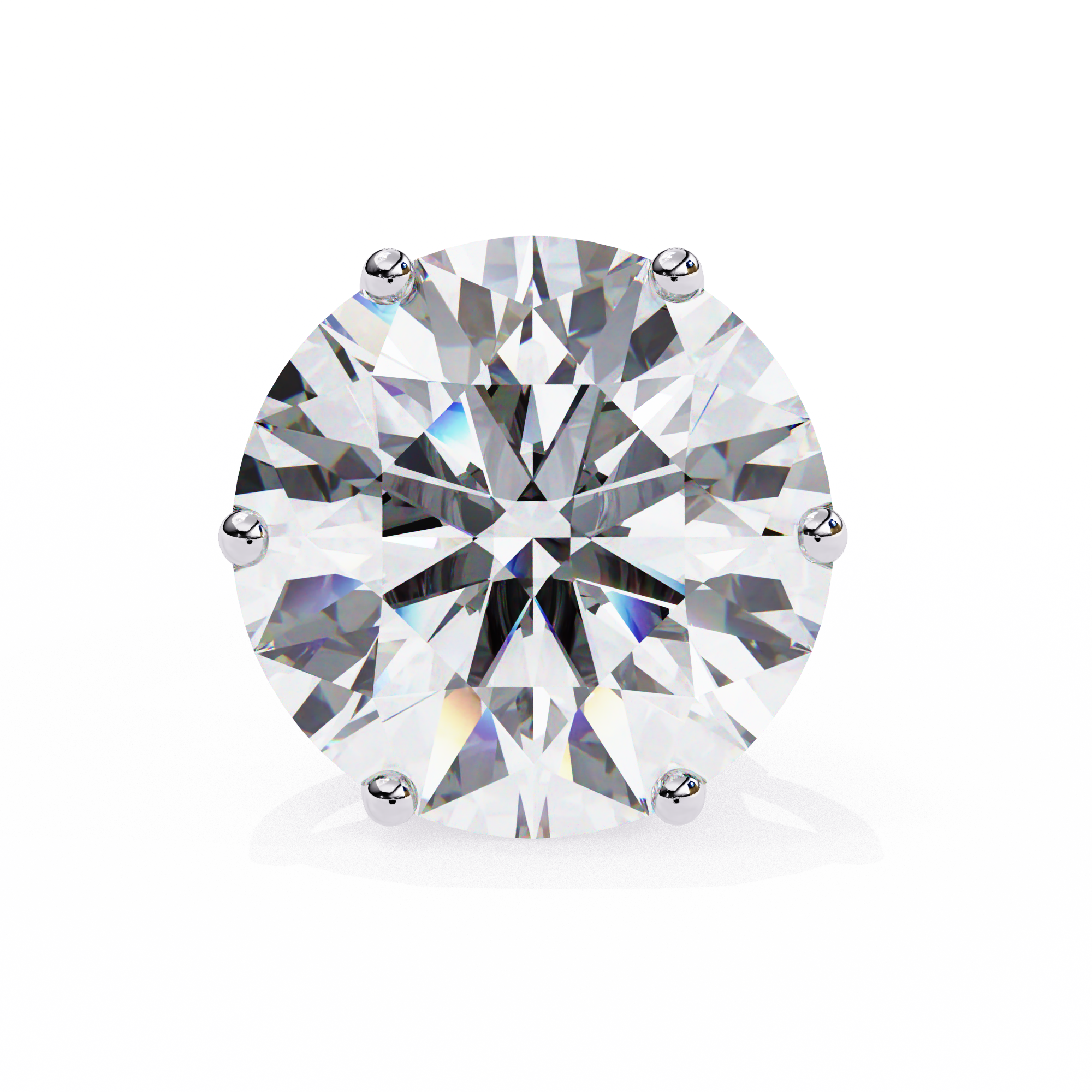 2.60 Carat Round Lab Grown Diamond Stud Earrings