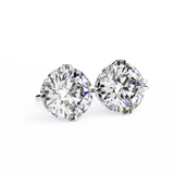 2.60 Carat Round Shape Lab Diamond Stud Earrings In White Gold