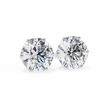 2.60 Carat Round Shape Lab Diamond Stud Earrings In White Gold