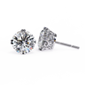 2.60 Carat Round Shape Lab Diamond Stud Earrings In White Gold