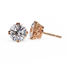 2.60 Carat Round Shape Lab Diamond Stud Earrings In Rose Gold