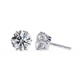 2.60 Carat Round Shape Lab Diamond Stud Earrings In White Gold