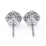 2.60 Carat Round Shape Lab Diamond Stud Earrings In White Gold